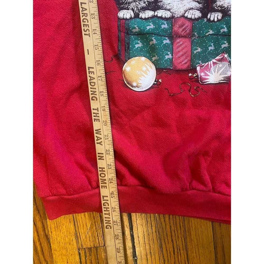 Unbrnd VTG Cat Christmas Sweatshirt Women’s 2XL D… - image 9