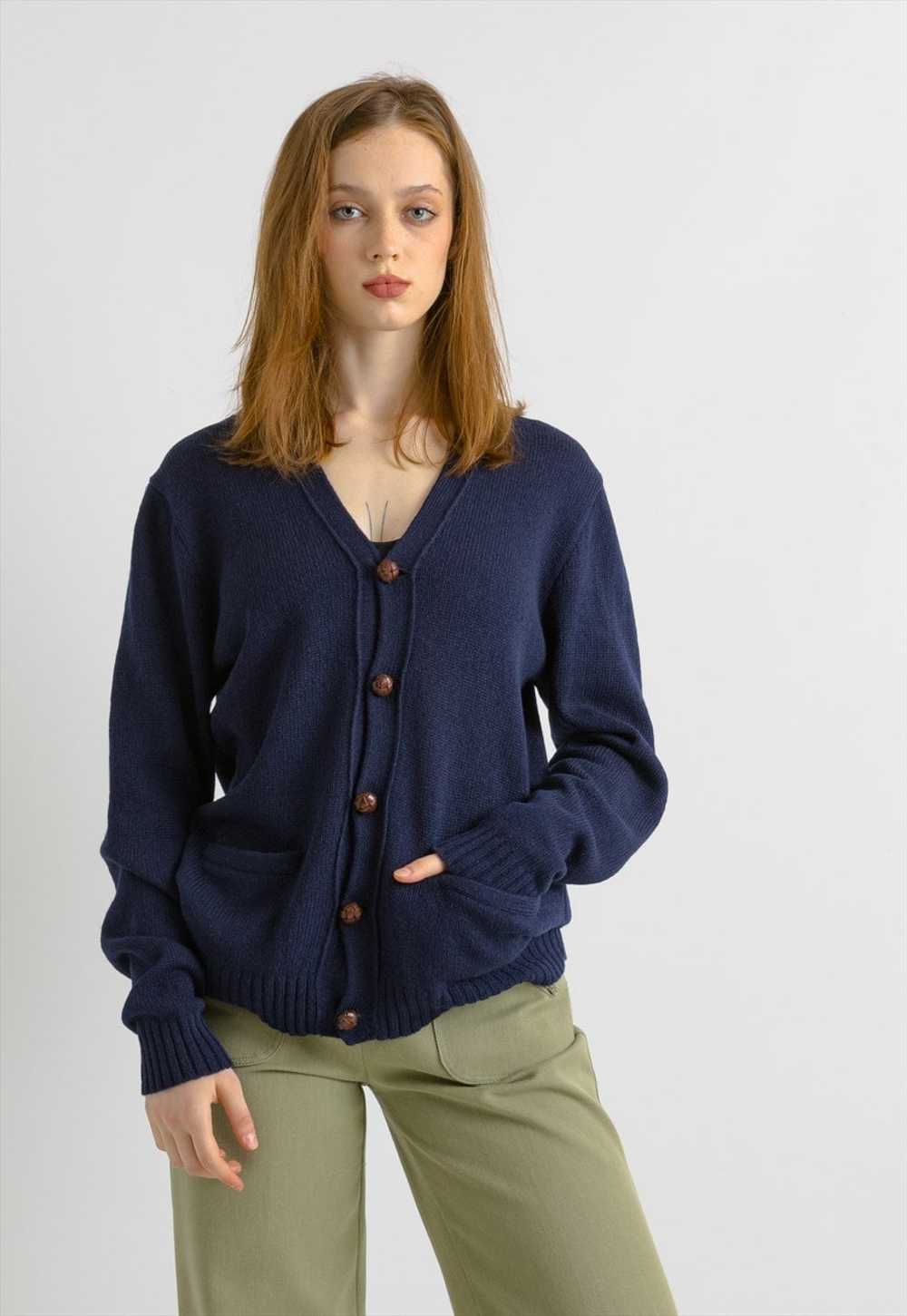 Ralph Lauren Blue Wool Long Sleeve Buttons Up Car… - image 1