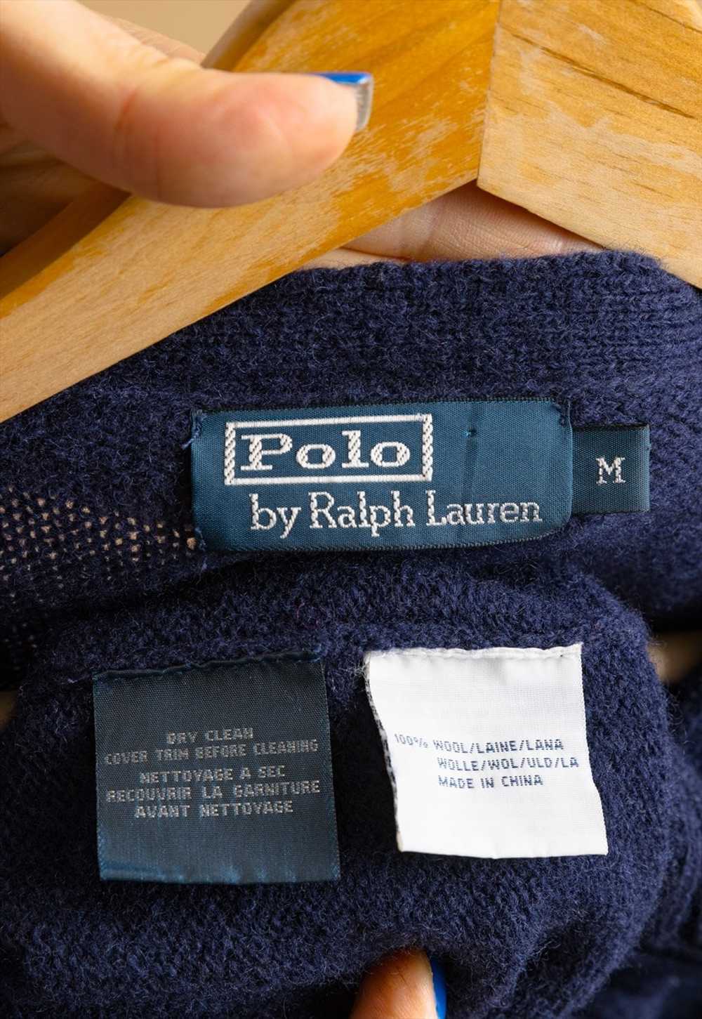 Ralph Lauren Blue Wool Long Sleeve Buttons Up Car… - image 5