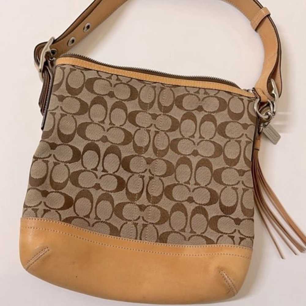 Coach khaki signature leather slim bag - image 2