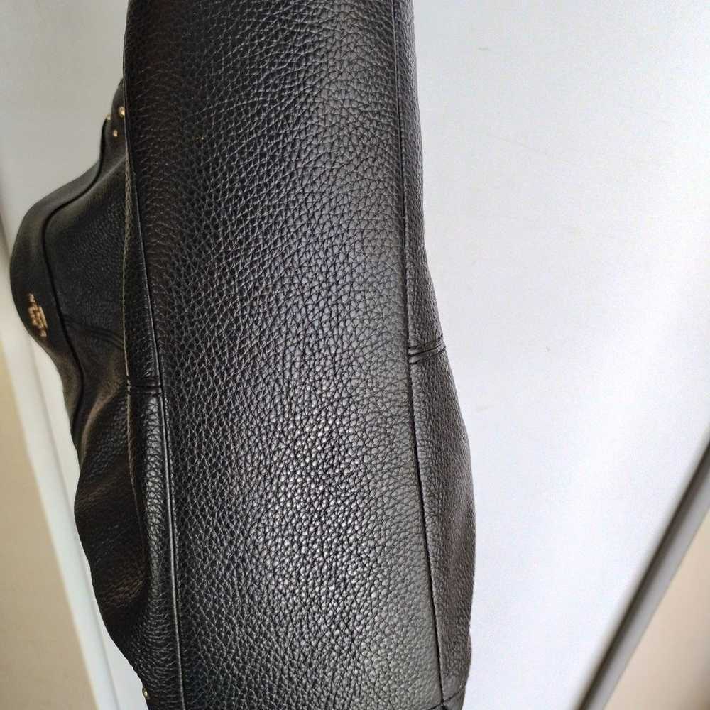 Coach Leather Bag, Black Pebble Leather Coach Pur… - image 6