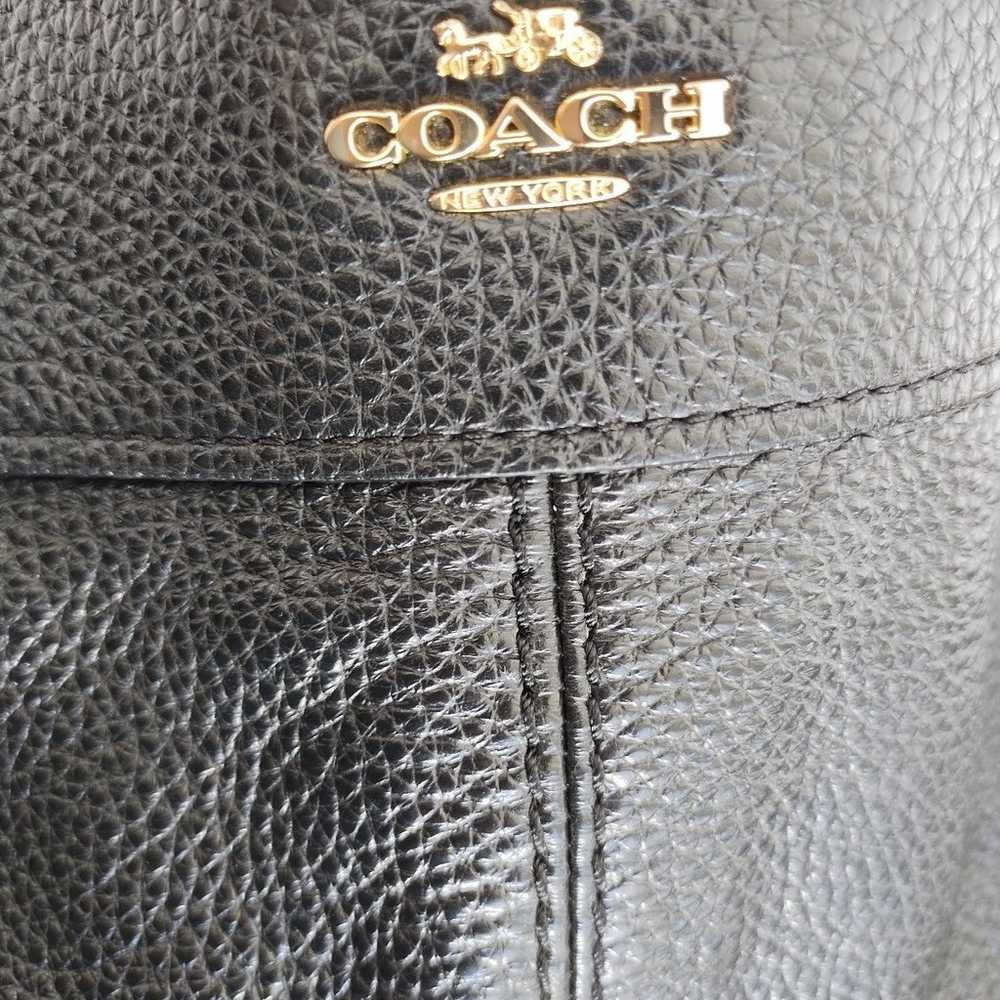 Coach Leather Bag, Black Pebble Leather Coach Pur… - image 7