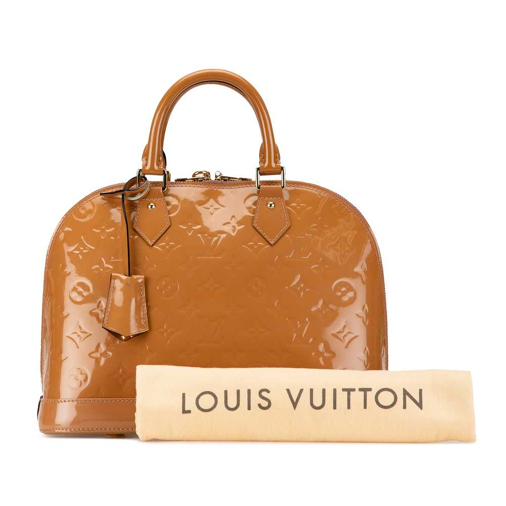 Tan Louis Vuitton Monogram Vernis Alma PM Satchel - image 10