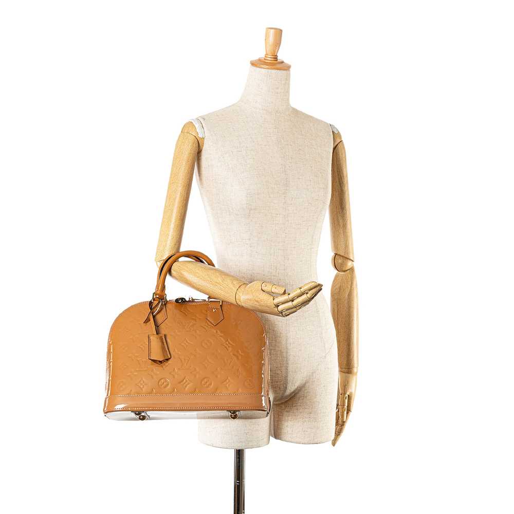 Tan Louis Vuitton Monogram Vernis Alma PM Satchel - image 9