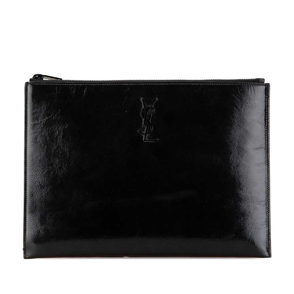 Black Saint Laurent Patent Clutch - image 1