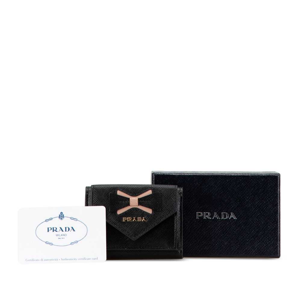 Black Prada Saffiano Fiocco Compact Wallet - image 7