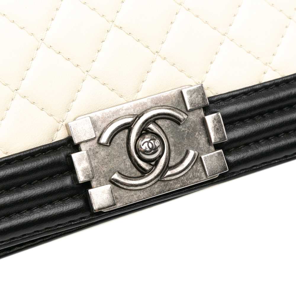 White Chanel Medium Bicolor Lambskin Boy Flap Cro… - image 5