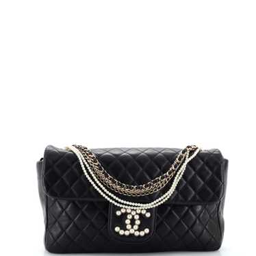 CHANEL Westminster Pearl Chain Flap Bag Quilted La