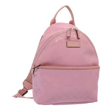 GUCCI GG Canvas Backpack Pink Silver 271327 Auth 8