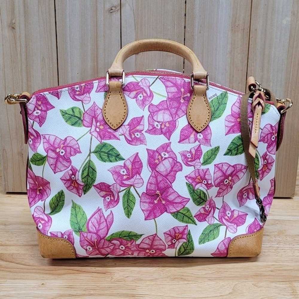 Dooney & Bourke Pink Bougainvillea Floral Satchel - image 2