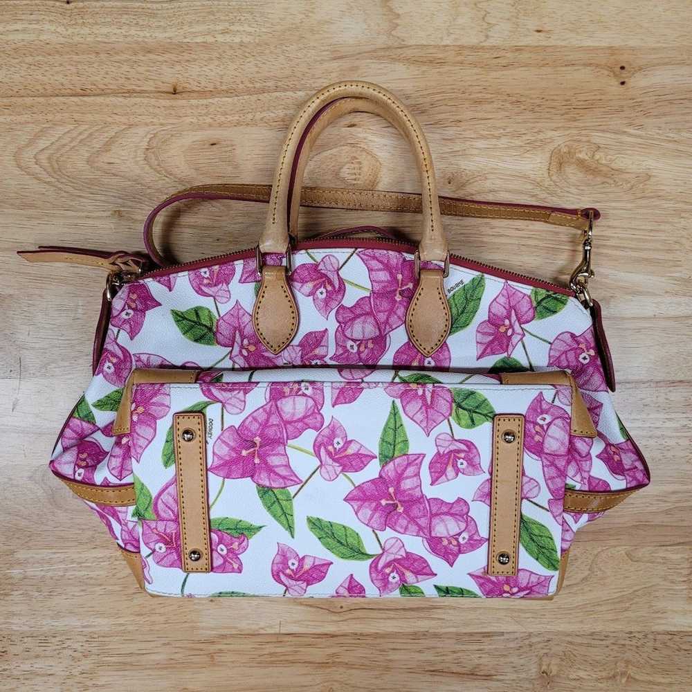 Dooney & Bourke Pink Bougainvillea Floral Satchel - image 7