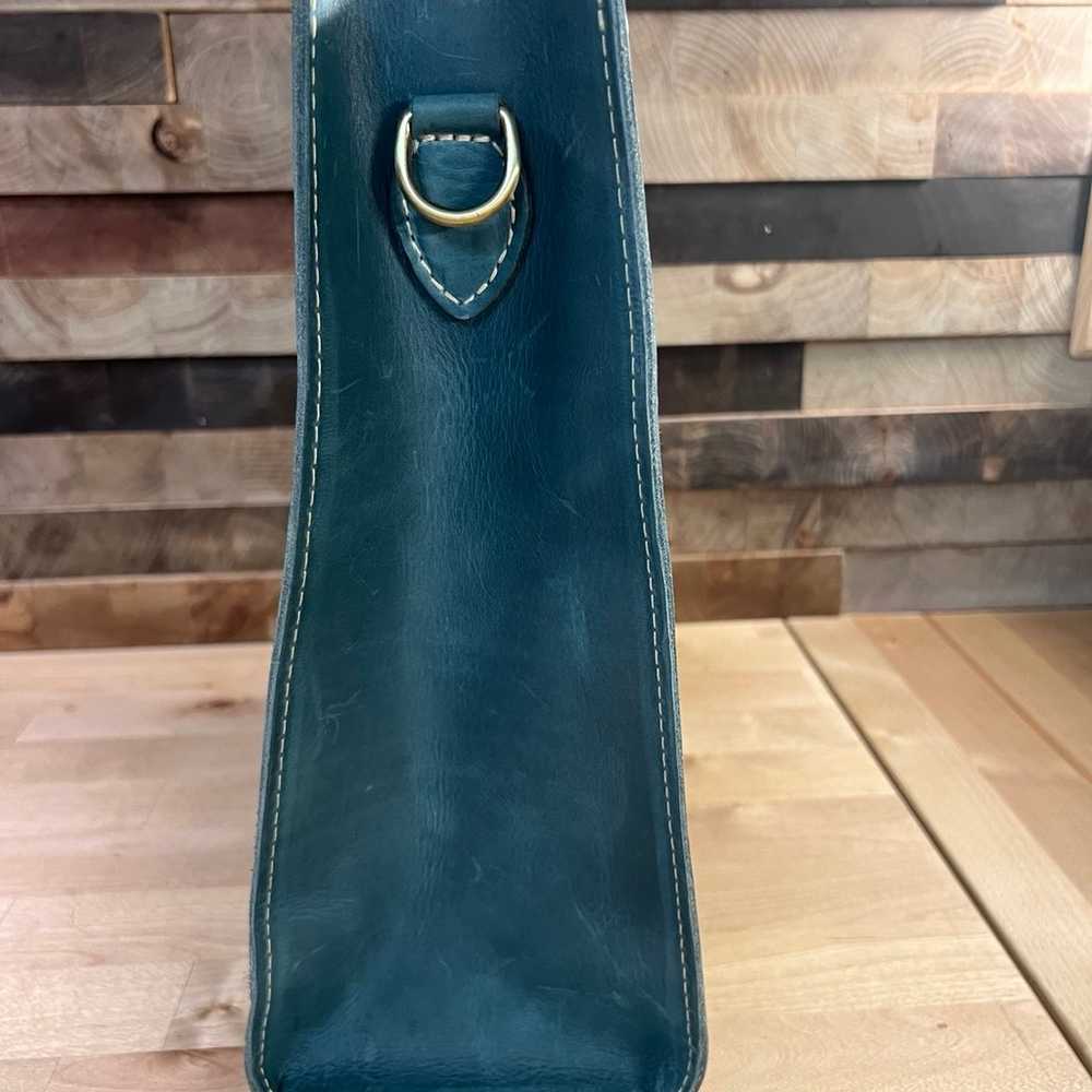 Portland Leather Goods Aqua large Lola, EUC - image 4