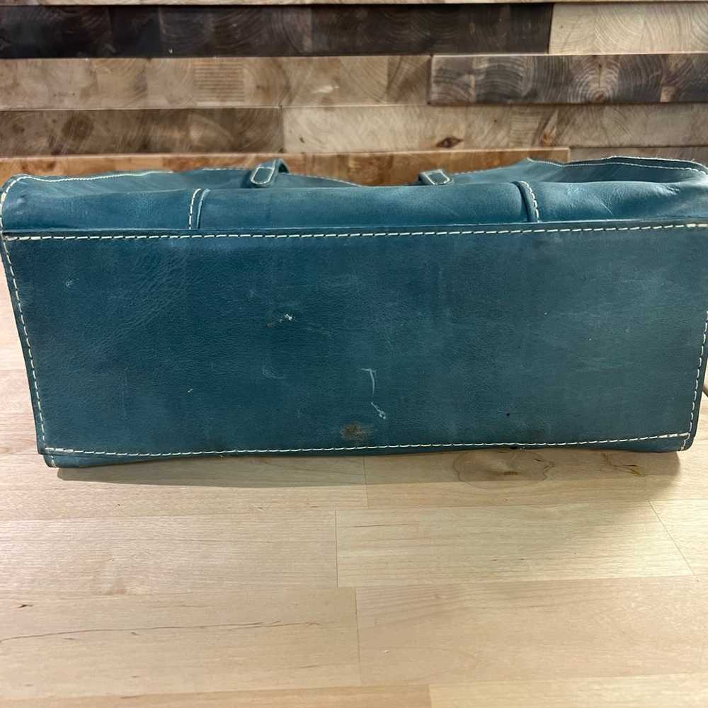 Portland Leather Goods Aqua large Lola, EUC - image 5