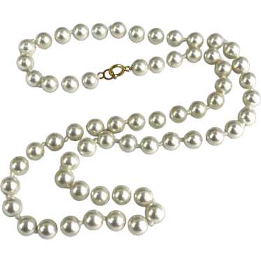 14K Yellow Gold and Cultured Pearl Necklace 5mm