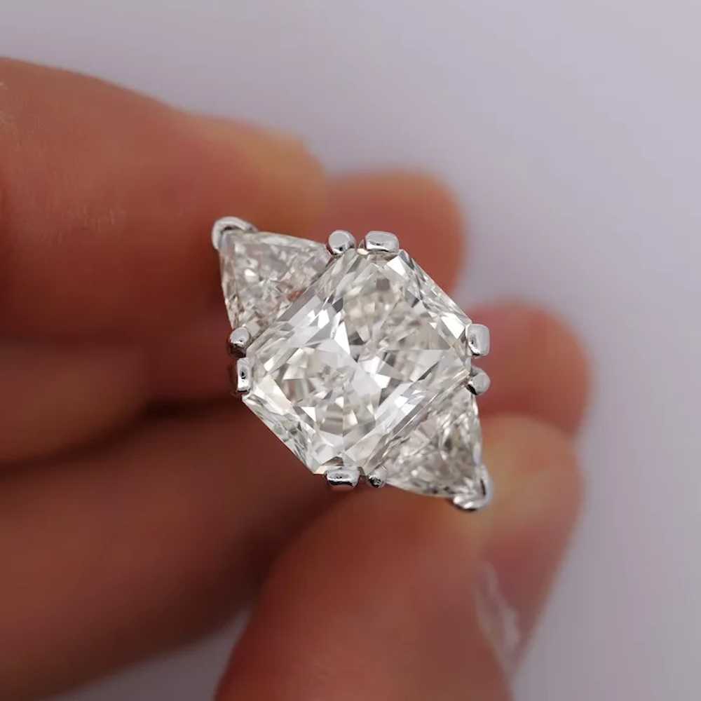 7.68 Carat TW Radiant Cut & Trillion Cut Three St… - image 5