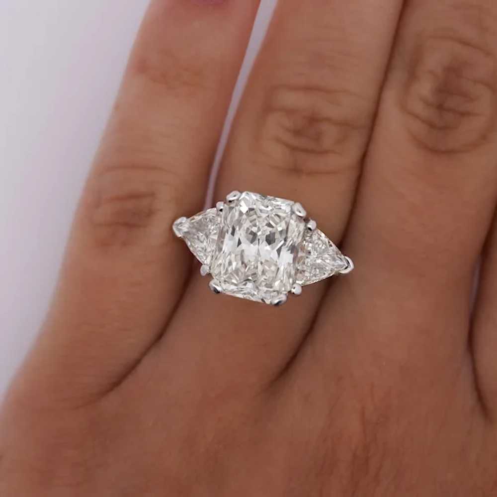 7.68 Carat TW Radiant Cut & Trillion Cut Three St… - image 6