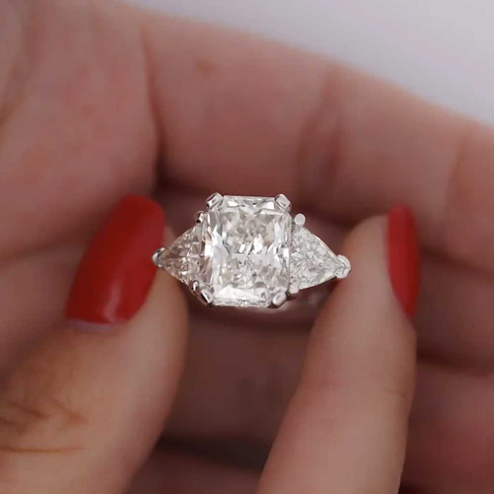 7.68 Carat TW Radiant Cut & Trillion Cut Three St… - image 7