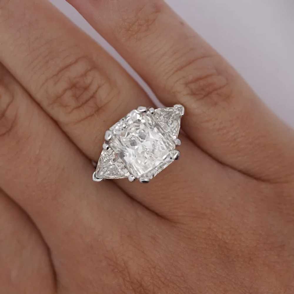 7.68 Carat TW Radiant Cut & Trillion Cut Three St… - image 9