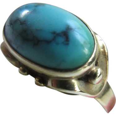 Older Vintage 333 8K Gold Turquoise Ring