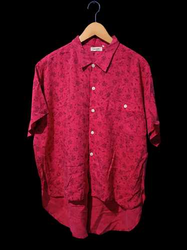 Japanese Brand Red Paisley Rayon Short Sleeve Shi… - image 1