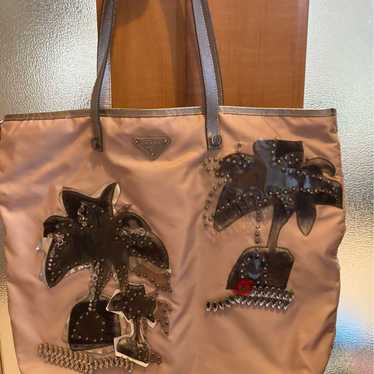 Genuine Rare Prada Palm Tree Tote Bag.