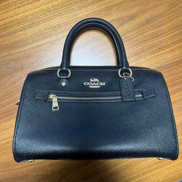 Excellent condition COACH Black Gold Leather Hand… - image 1