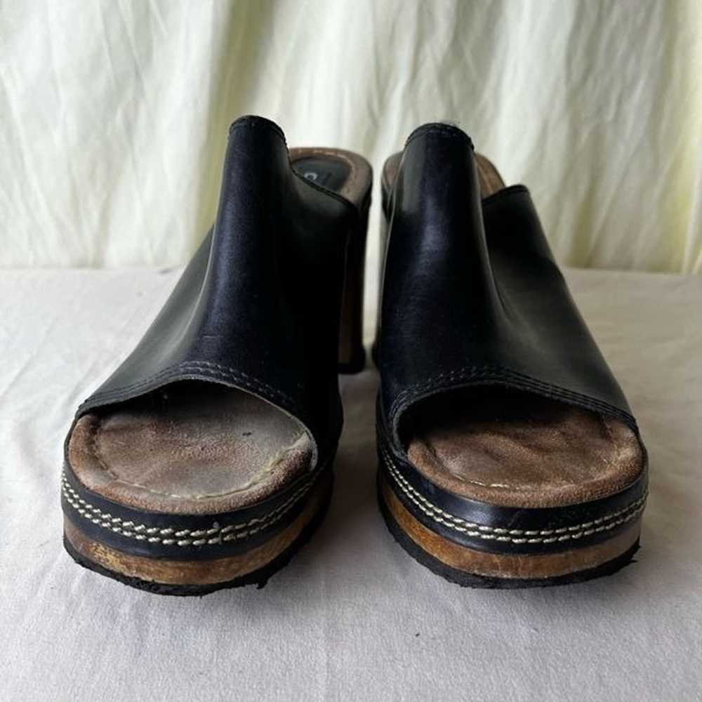 Vintage 90s Y2K Candies Black Leather Mule Sandal… - image 4