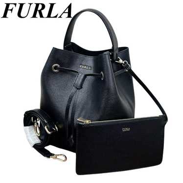 FURLA Shoulder Bag Handbag Stacy Drawstring 2-Way 