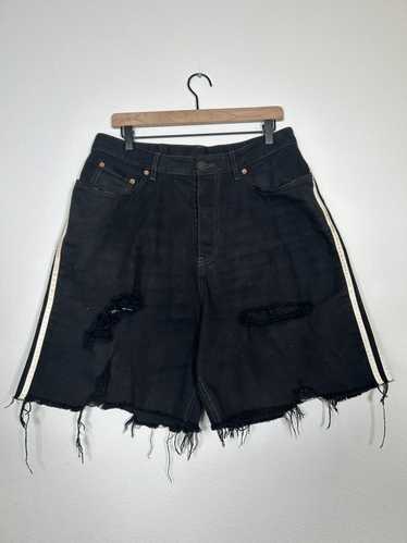 Adidas × Balenciaga Distressed Wide Leg Denim Shor