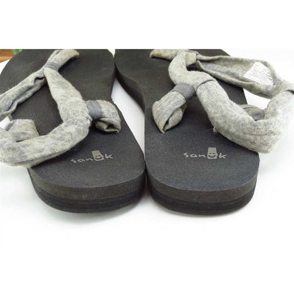 Sanuk Sz 8 M Gray Slingback Fabric Women Sandals - image 5