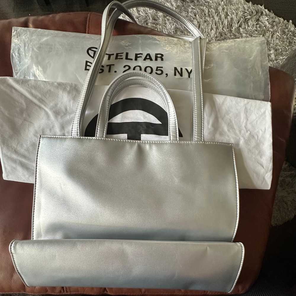 Telfar bag medium shopper in silver - image 2