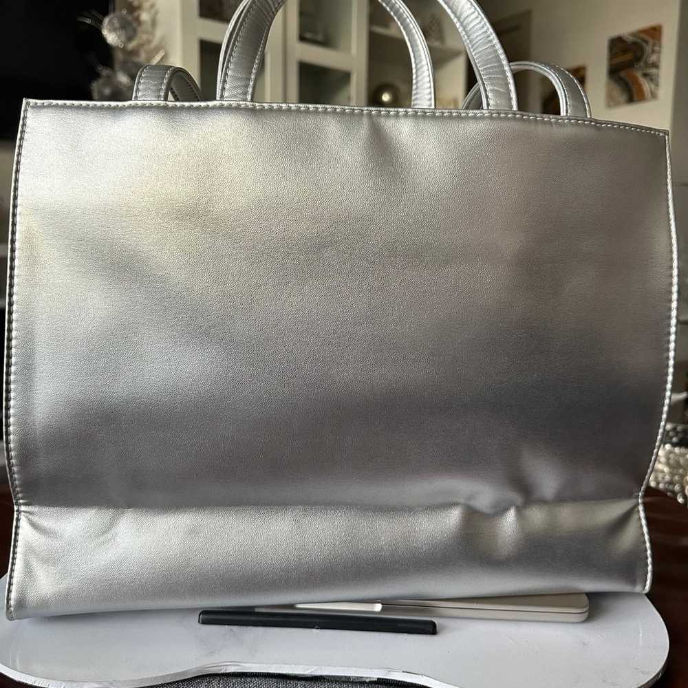 Telfar bag medium shopper in silver - image 4