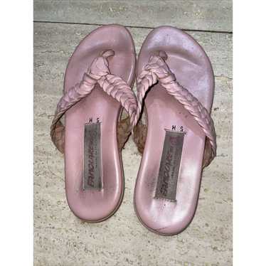 Vintage Famolare Pink Thong Sandal Leather Uppers… - image 1