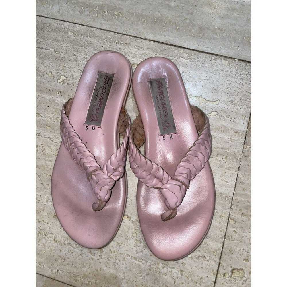 Vintage Famolare Pink Thong Sandal Leather Uppers… - image 2