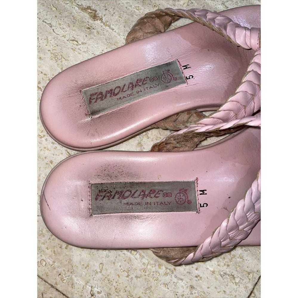 Vintage Famolare Pink Thong Sandal Leather Uppers… - image 3