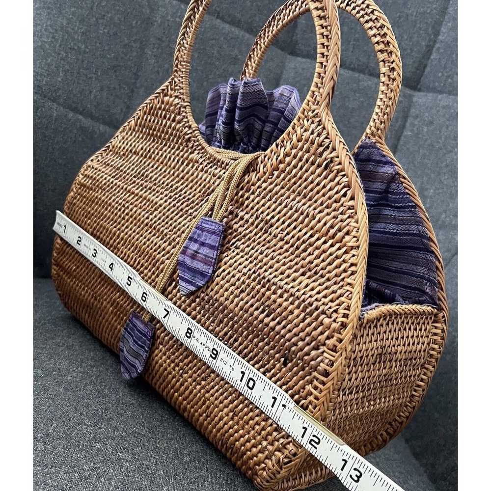 Anthropologie Veld Rattan Tote Bohemian Purse Wic… - image 11