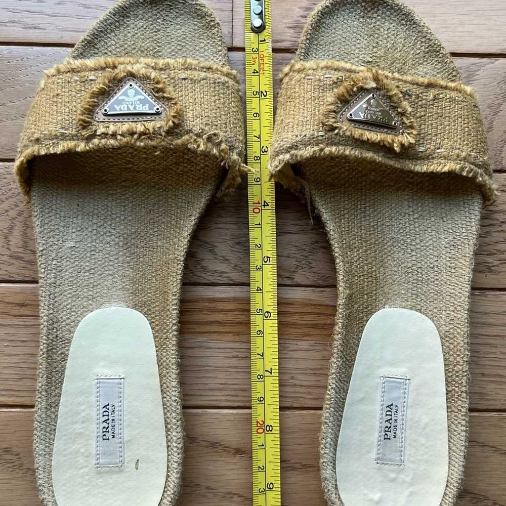 Prada Sandals / Slides Beige Size 7 / 37.5 Linen … - image 4