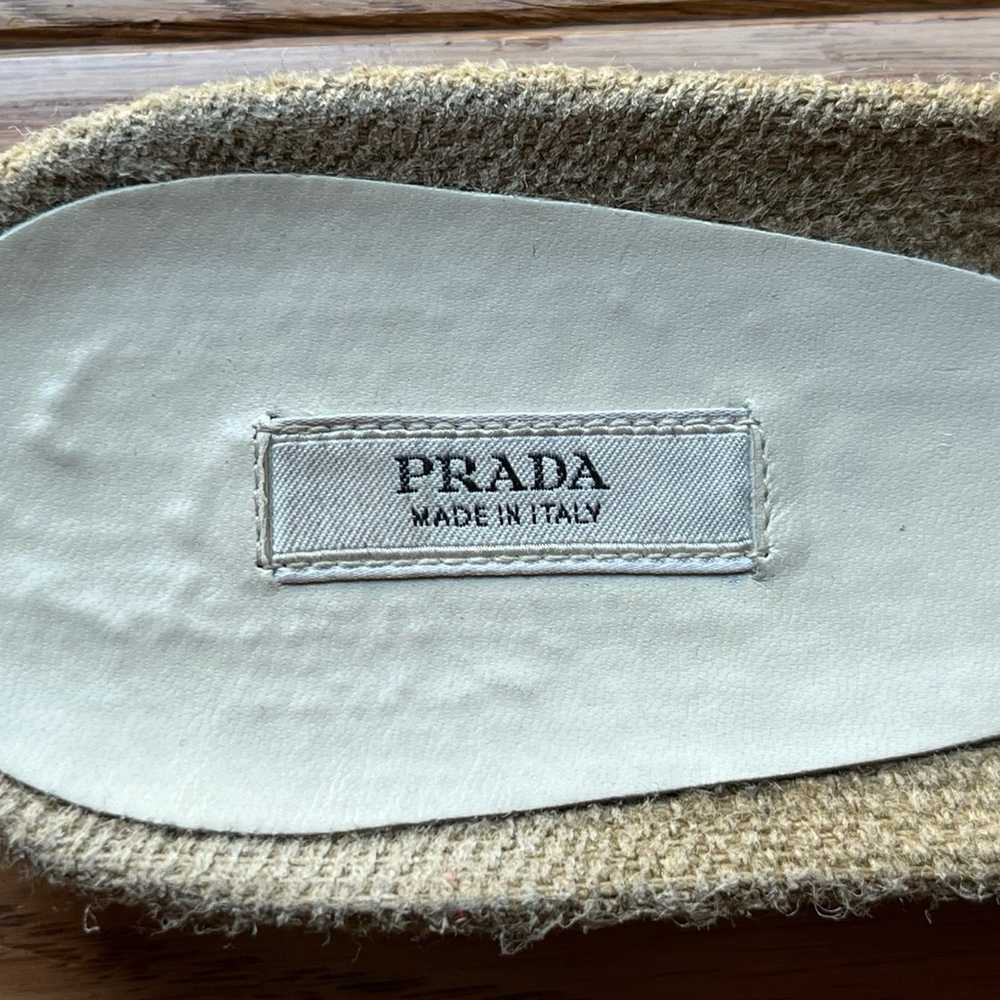 Prada Sandals / Slides Beige Size 7 / 37.5 Linen … - image 5