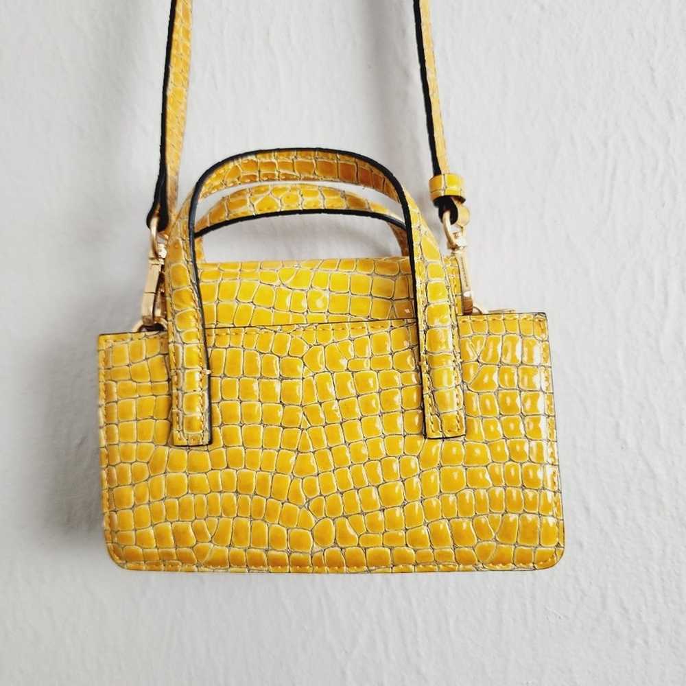 Marge Sherwood Shiny Yellow Croc Top Handle Mini … - image 10