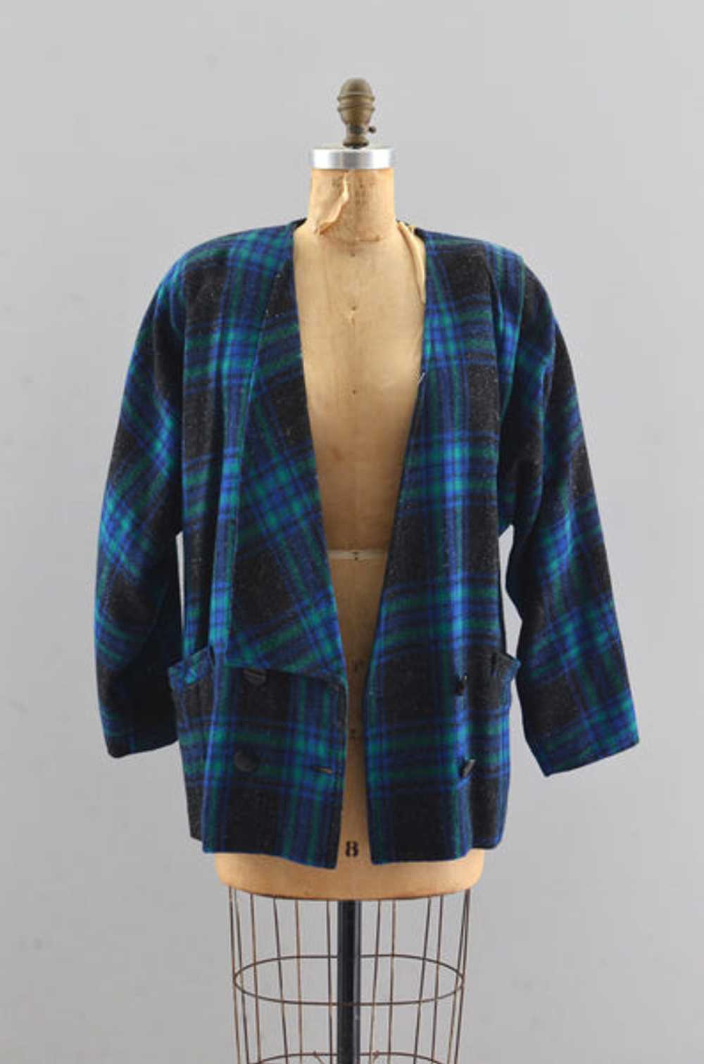 Vintage 1980s Plaid Jacket - image 1