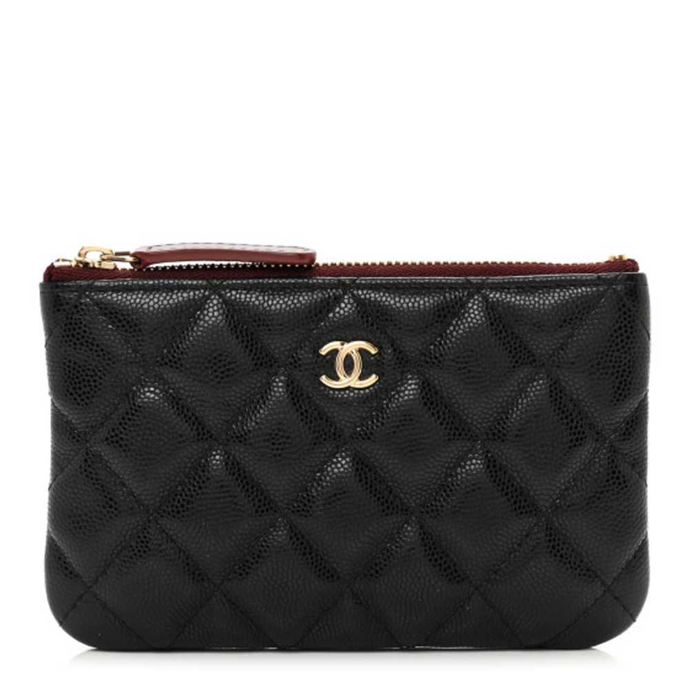 CHANEL Caviar Quilted Small Cosmetic Case Black - image 1