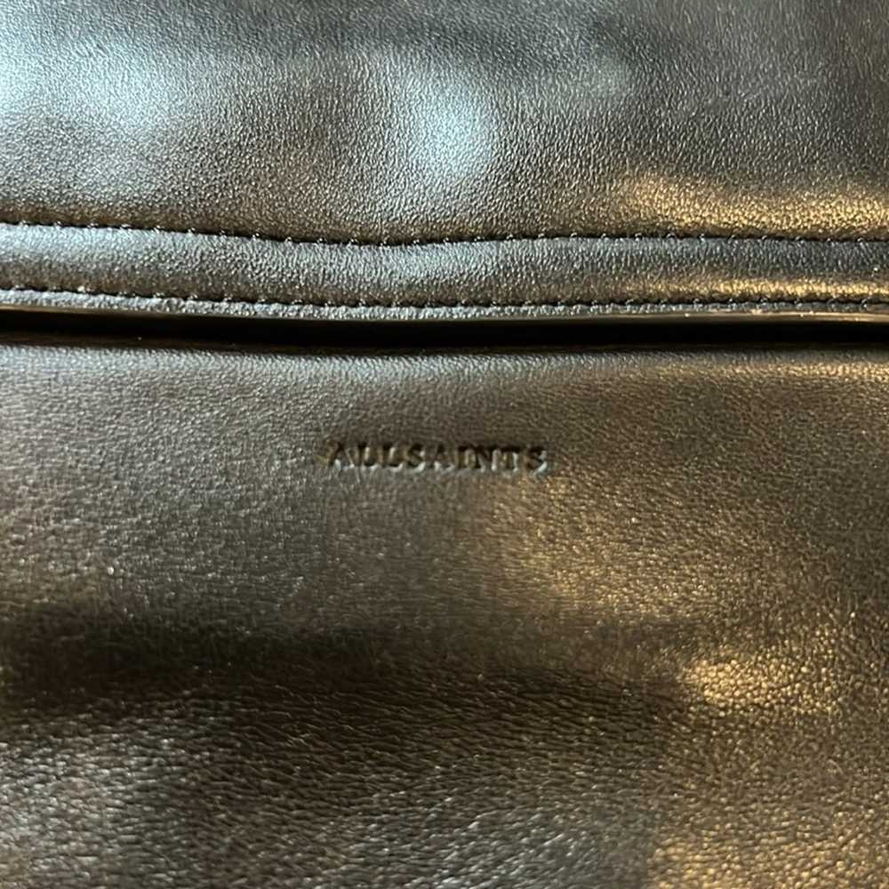 Allsaints Black Leather Safety Pin Crossbody Bag - image 3