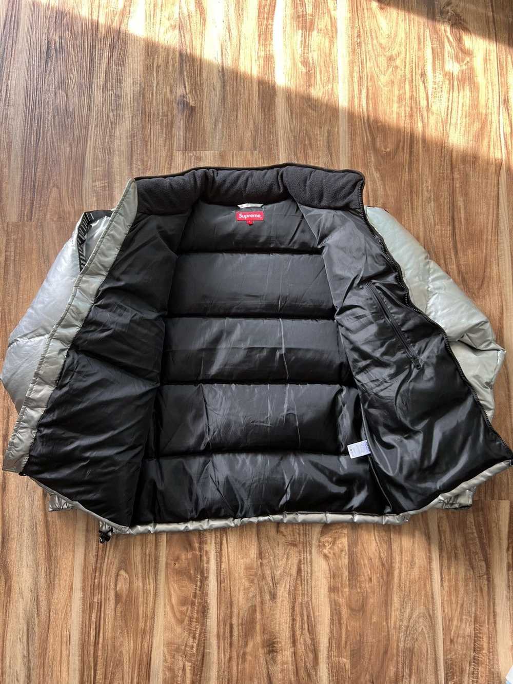 Supreme Reflective sleeve logo puffy jacket - image 10