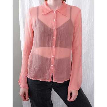 Putumayo Vintage sheer crinkle silk blouse (S) |…