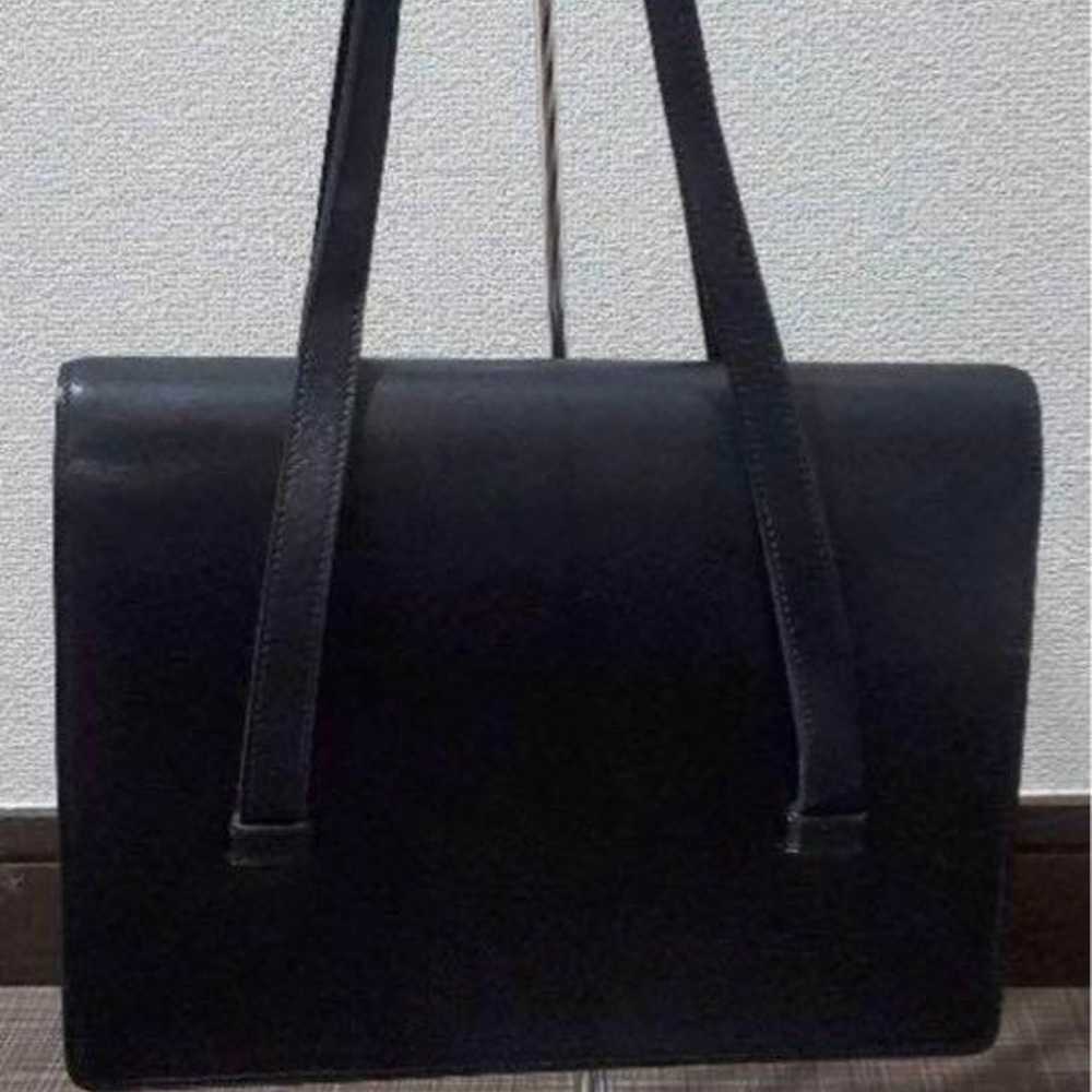 CELINE leather handbag shoulder bag in black Trio… - image 2