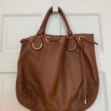 Vintage Juicy Couture Brown Genuine Leather Tote … - image 1