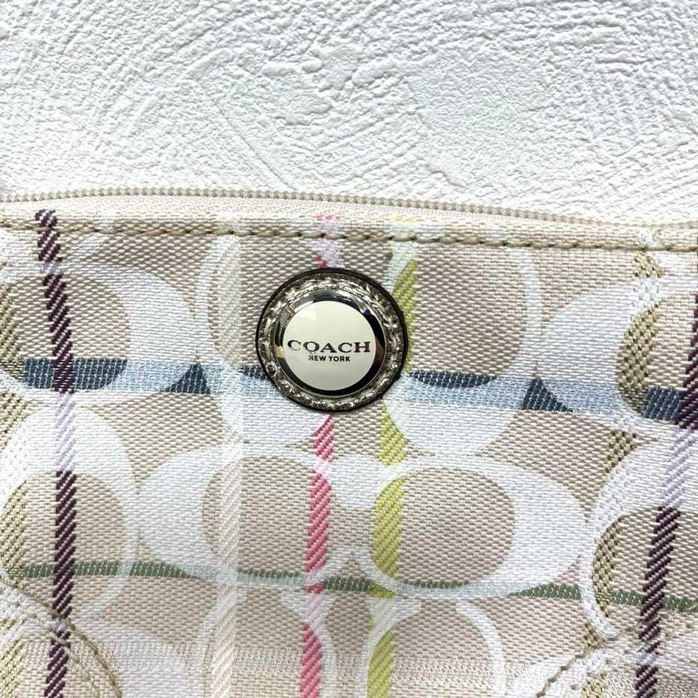 【Excellent Condition】COACH Signature Check Pouch … - image 7