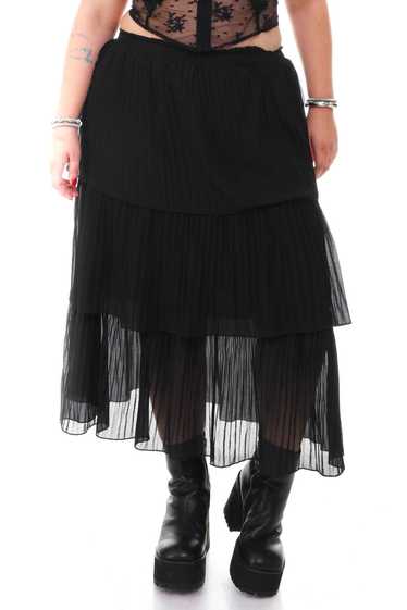 Vintage Y2K Black Tiered Pleated Skirt - M/L/XL