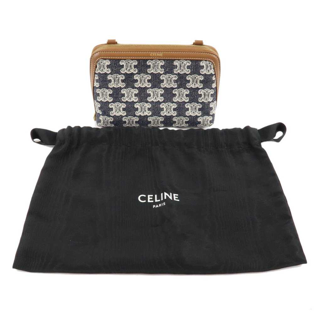 CELINE Macadam Denim Leather Chain Shoulder Pouch… - image 11