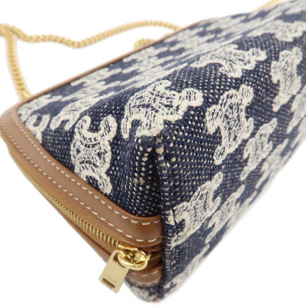 CELINE Macadam Denim Leather Chain Shoulder Pouch… - image 5